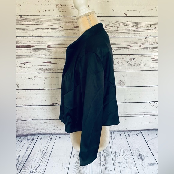 Women’s Size 20W Shrug Jacket Dressbarn Black Open Front 3/4 Sleeves Silky Soft - Picture 8 of 11
